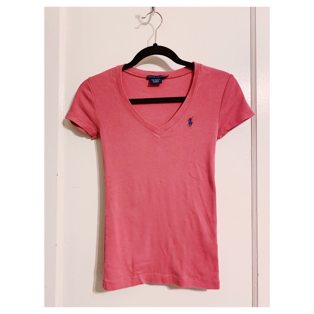 Ralph Lauren - Rose Pink V Neck Cotton Tee